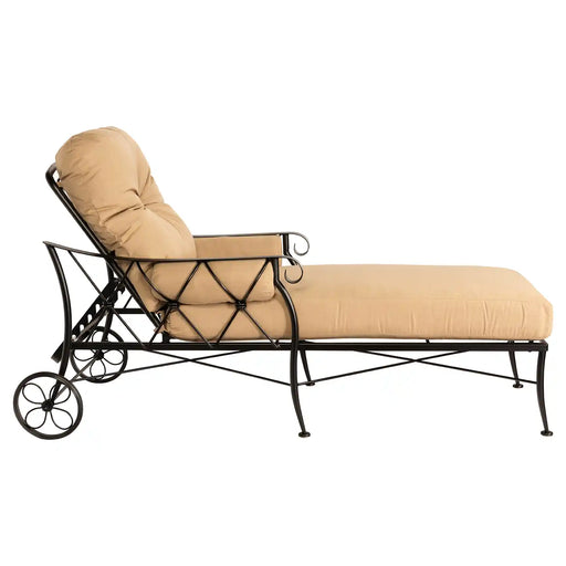 Derby Cushion Wrought Iron Adjustable Chaise Lounge