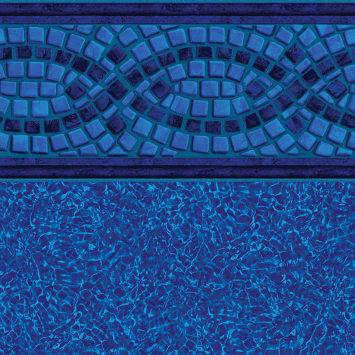 Mosaic Wave Tile, Brilliant Blue Bahama Floor In Ground Pool Liner