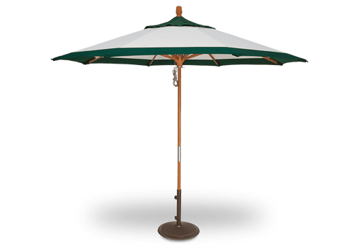 9’ Wood Quad Pulley Lift Patio Umbrella - Great Backyard Place
