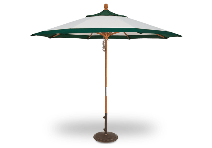 9’ Wood Quad Pulley Lift Patio Umbrella - Great Backyard Place