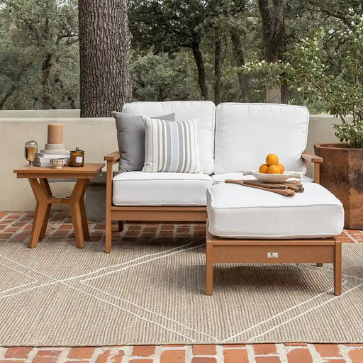 Venice Silver Oak Outdoor Wicker and Cushion 6 Pc. Sofa Group with 59 x 32  in. Lounge Table