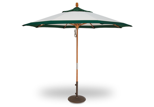 9’ Wood Quad Pulley Lift Patio Umbrella