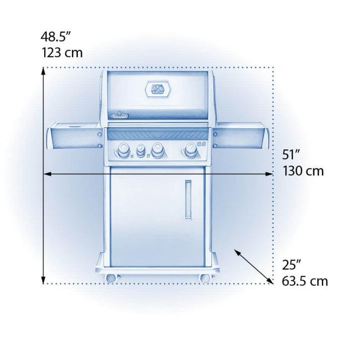 Rogue 3-Burner Gas Grill with Infrared Rear and Side Burners
