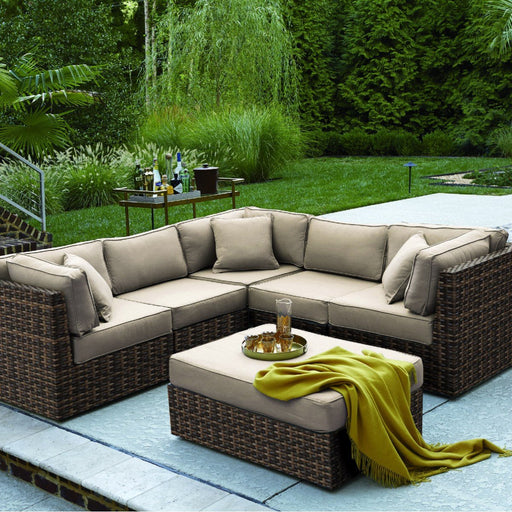 Bellanova Wicker 8 Piece Wicker Sectional Set - Great Backyard Place