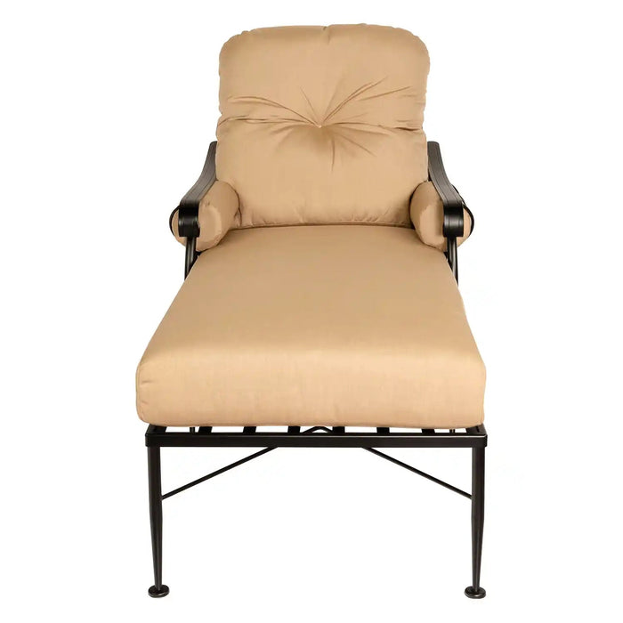 Derby Cushion Wrought Iron Adjustable Chaise Lounge - Great Backyard Place