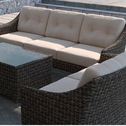 Edgewater Resin Weave Sofa Set (Solid Desert) - Great Backyard Place