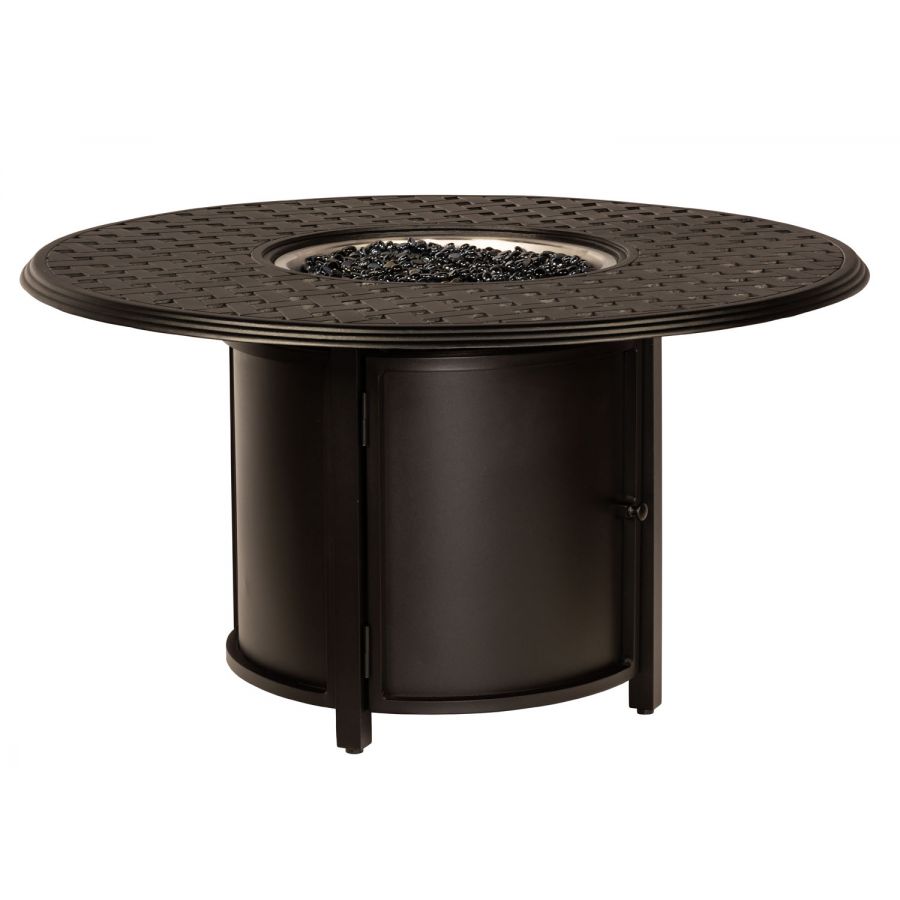 Solid Cast Complete 42" Round Chat Height Fire Table - Great Backyard Place