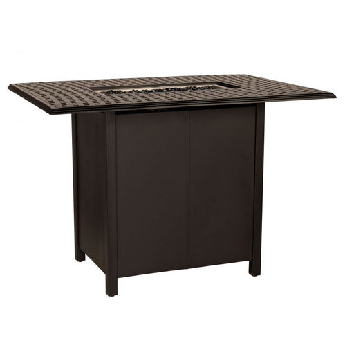 Solid Cast Complete Thatch Rectangular Bar Height Fire Table - Great Backyard Place