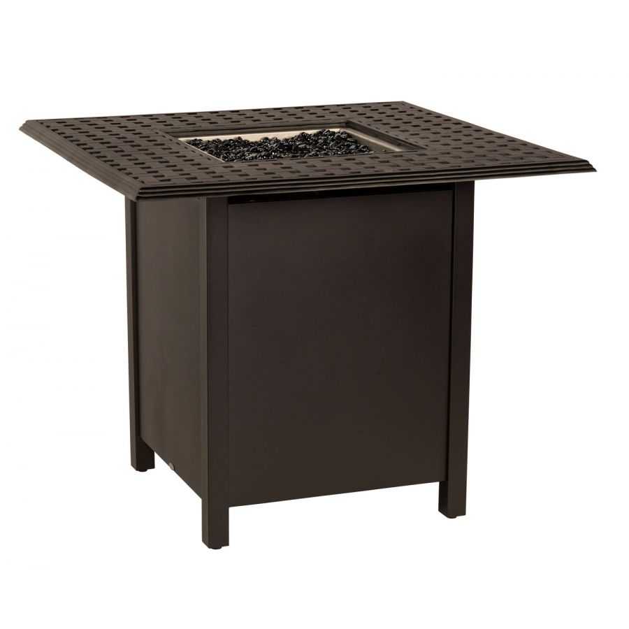 Solid Cast Complete Thatch Square Counter Height Fire Table