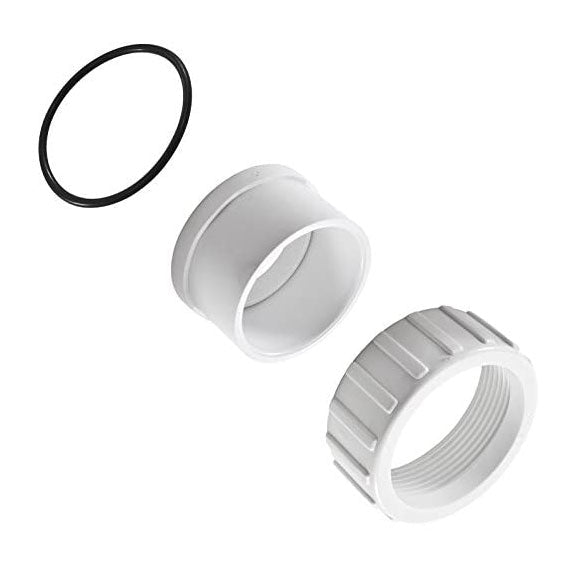 2 in. Pump Union Nut & Slip Tailpiece - White - Great Backyard Place