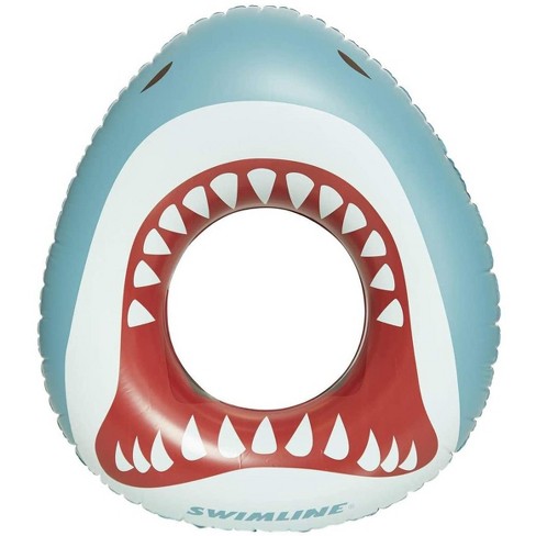 38" Inflatable Shark Mouth Swim Ring for Kids