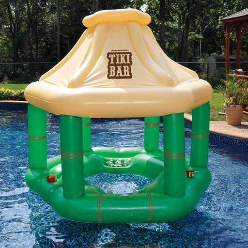 Inflatable Tiki Swim Up Bar Floating  In a Pool