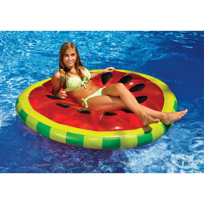 Giant Watermelon Slice Ride-On Inflatable Pool Float