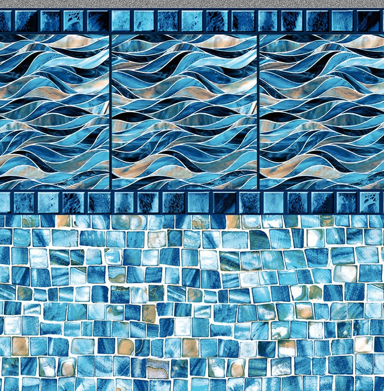 Azura Wave Tile, Oyster Bay Floor In Ground Pool Liner