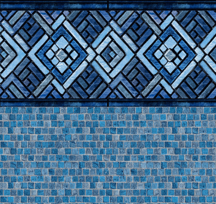 Blue Argos Tile, Stonecraft Mosaic Floor In Ground Pool Liner