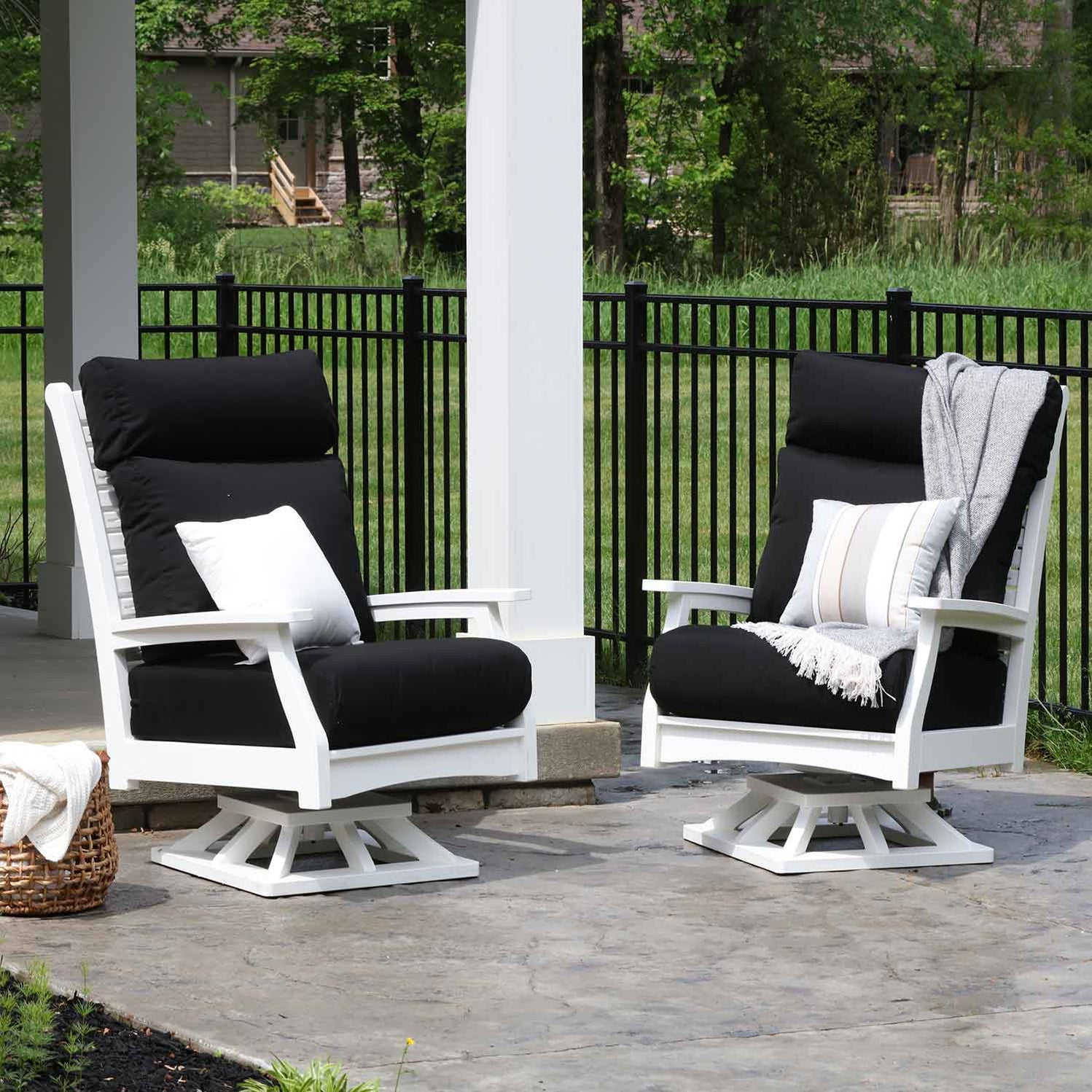 Classic Terrace Poly High Back Swivel Rocker Great Backyard Place