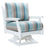 White Poly Lumber outdoor lounge swivel rocker with striped cushions by berlin gardens
