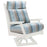White poly lumber outdoor lounge high back swivel rocker with striped cushions by berlin gardens