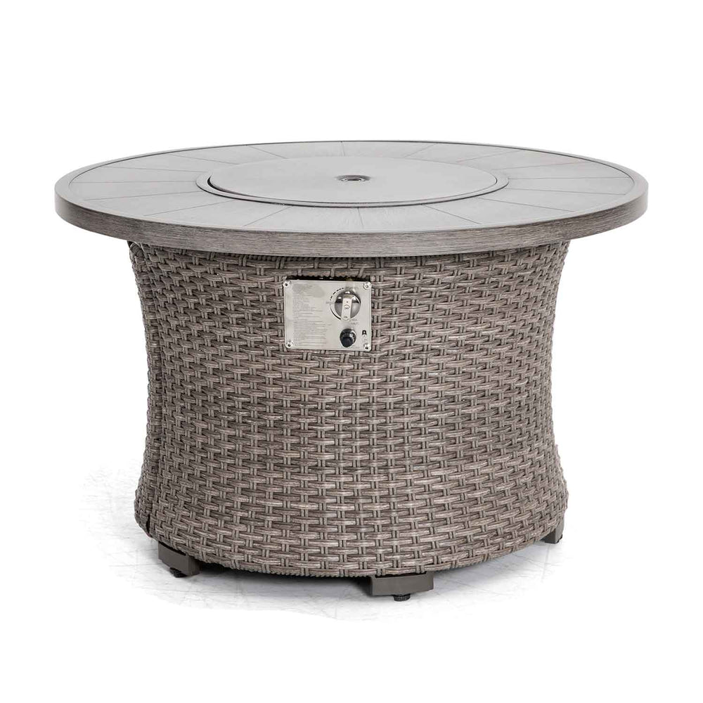 Fire Pit with a woven base and aluminum top