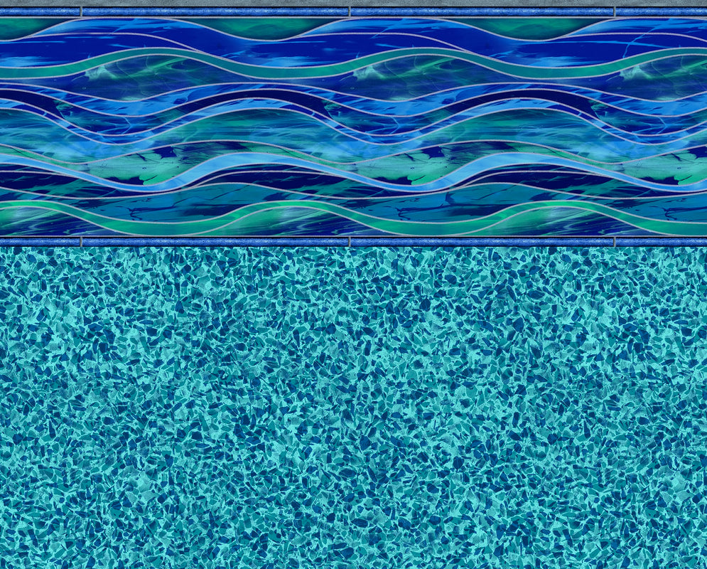 Island Wave Tile, Island Blue Floor In Ground Pool Liner