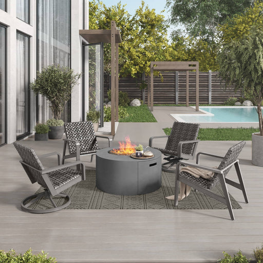 Antibes 42" Aluminum Wicker Firepit Lounge Set - Great Backyard Place