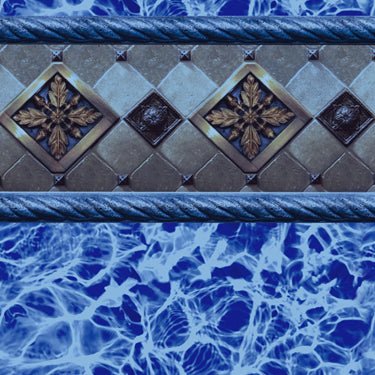 Bayview Blue Tile, Blue Diffusion Floor In Ground Pool Liner - Great Backyard Place