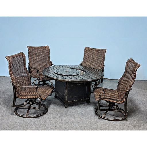 Bel Air 54" Woven Fire Pit Set - Great Backyard Place