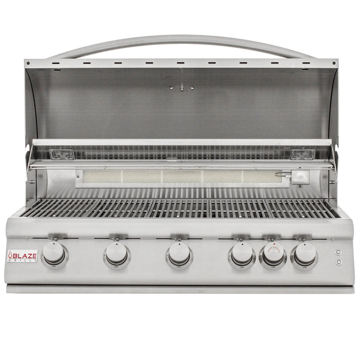 Blaze LTE 40 - Inch 5 - Burner Built - In Propane Gas Grill With Rear Infrared Burner - Great Backyard Place
