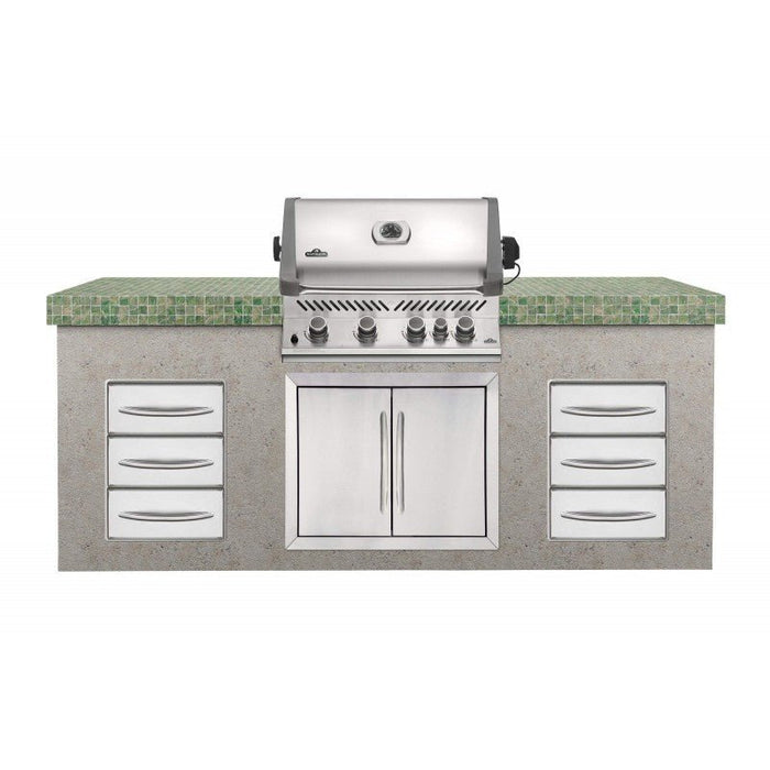Built - in Prestige® 500 Stainless Steel Propane Gas Grill Head with Infrared Rear Burner - Great Backyard Place