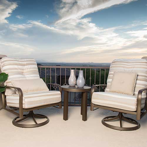 Fremont Cushion Aluminum Fire Pit/Lounge Set - Great Backyard Place