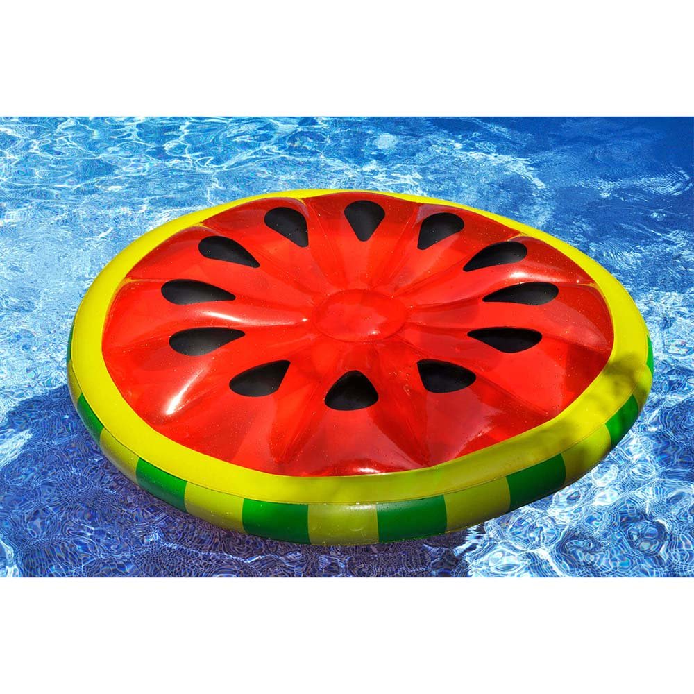 Giant Watermelon Slice Ride - On Inflatable Pool Float - Great Backyard Place