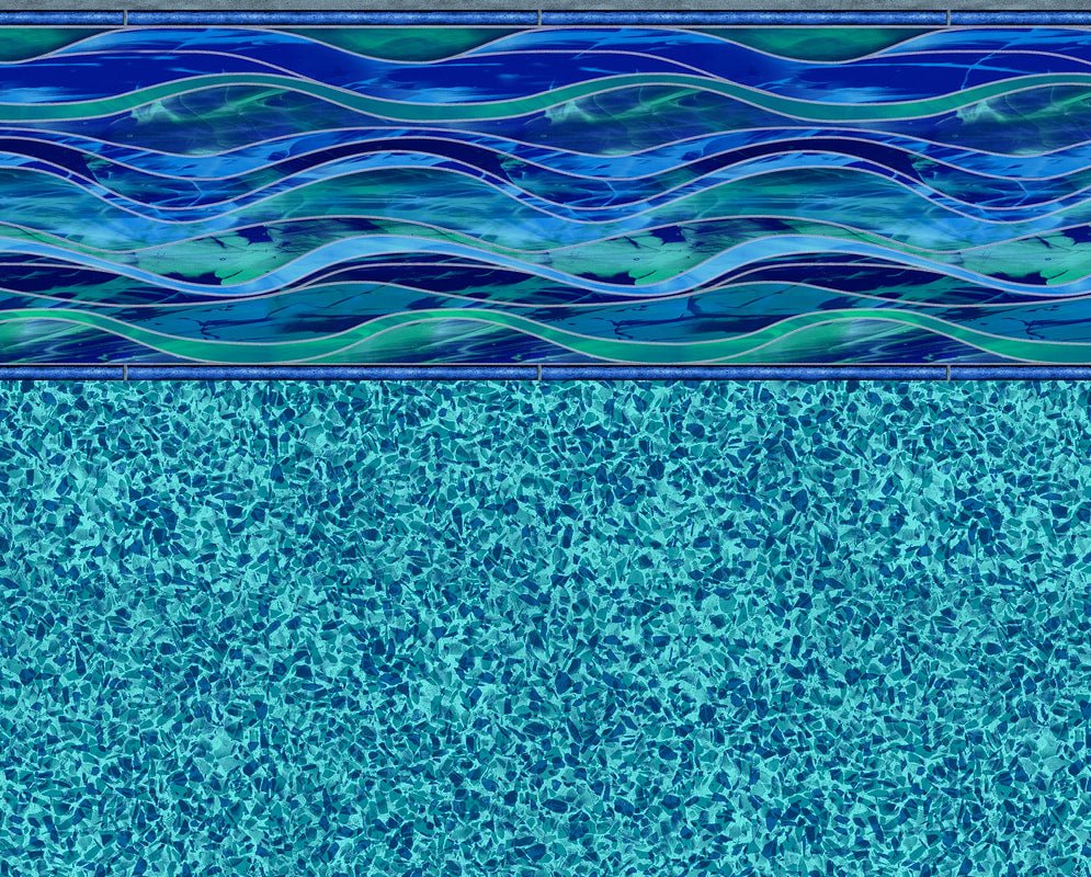 Island Wave Tile, Island Blue Floor In Ground Pool Liner - Great Backyard Place