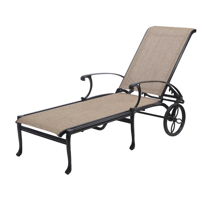 Michigan Sling Cast Aluminum Chaise Lounge - Great Backyard Place