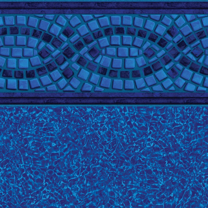 Mosaic Wave Tile, Bahama on Brilliant Blue Floor In Ground Pool Liner - Great Backyard Place