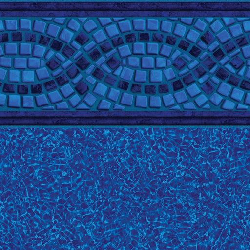 Mosaic Wave Tile, Brilliant Blue Bahama Floor In Ground Pool Liner - Great Backyard Place