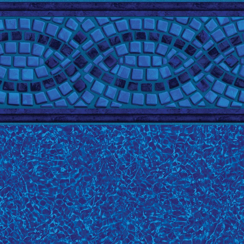 Mosaic Wave Tile, Brilliant Blue Bahama Floor In Ground Pool Liner - Great Backyard Place