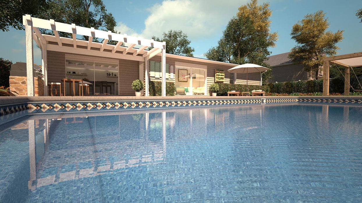 Mountain Top Blue Mosaic In Ground Pool Liner - Great Backyard Place