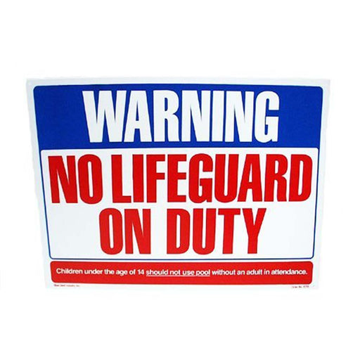 No Lifeguard on Duty Swimming Pool Sign 24"x18" - Great Backyard Place