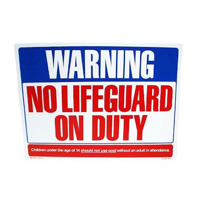 No Lifeguard on Duty Swimming Pool Sign 24"x18" - Great Backyard Place
