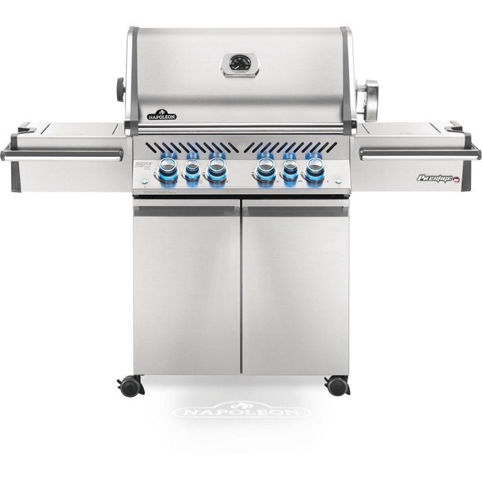 Prestige PRO 500 Stainless Steel Propane Gas Grill with Infrared Rear and Side Burners - Great Backyard Place