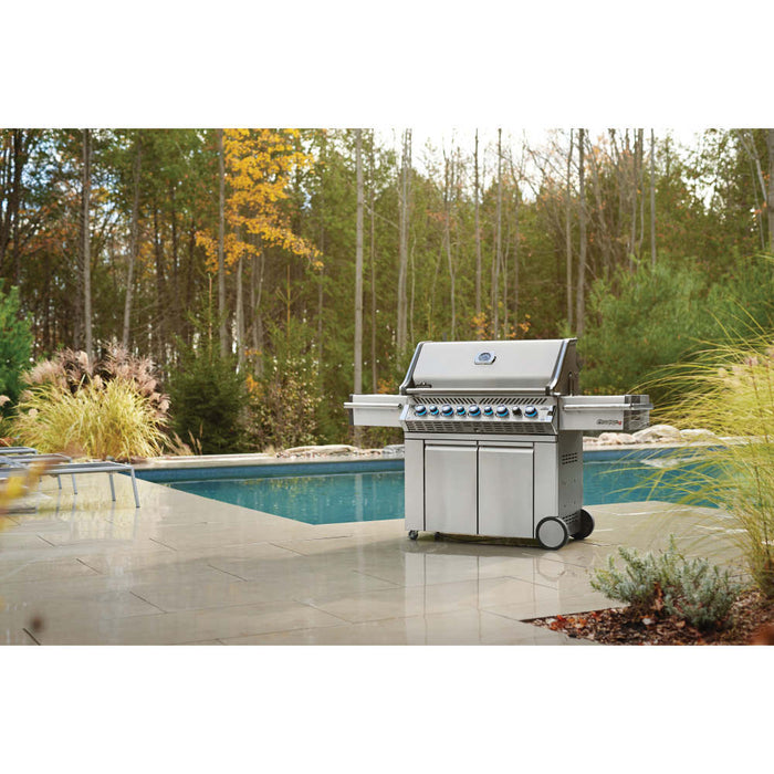 Prestige PRO 665 Stainless Steel Propane Gas Grill with Infrared Rear and Side Burner - Great Backyard Place