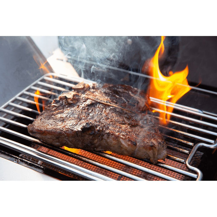 Prestige PRO 665 Stainless Steel Propane Gas Grill with Infrared Rear and Side Burner - Great Backyard Place