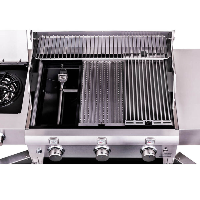 Saber 3 - Burner Infrared Propane Gas Grill With Side Burner - Great Backyard Place