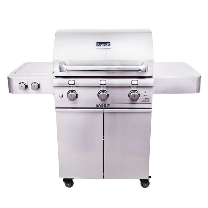 Saber 3 - Burner Infrared Propane Gas Grill With Side Burner - Great Backyard Place
