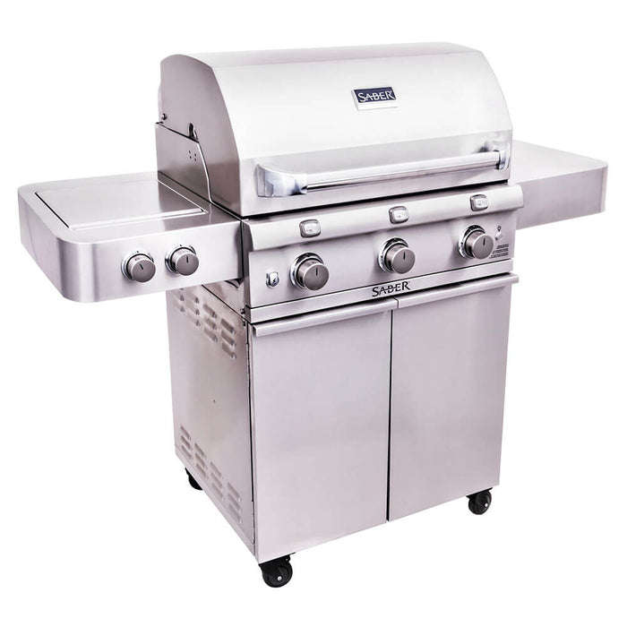 Saber 3 - Burner Infrared Propane Gas Grill With Side Burner - Great Backyard Place
