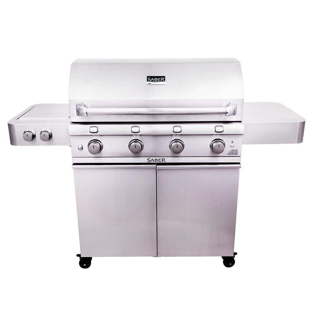Saber 670 40" 4 - Burner Infrared Propane Gas Grill With Side Burner - Great Backyard Place