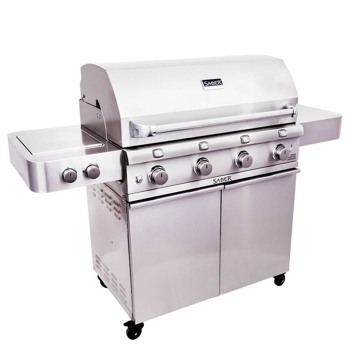 Saber 670 40" 4 - Burner Infrared Propane Gas Grill With Side Burner - Great Backyard Place