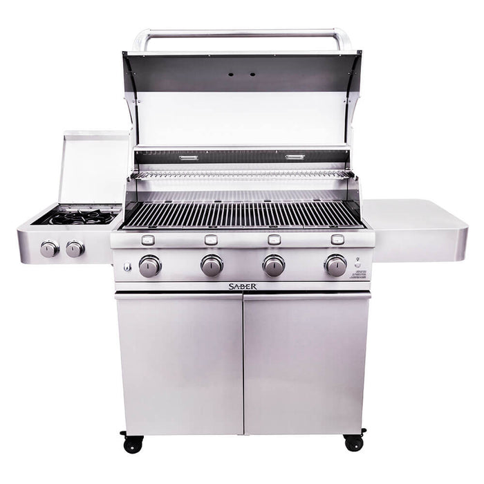 Saber 670 40" 4 - Burner Infrared Propane Gas Grill With Side Burner - Great Backyard Place