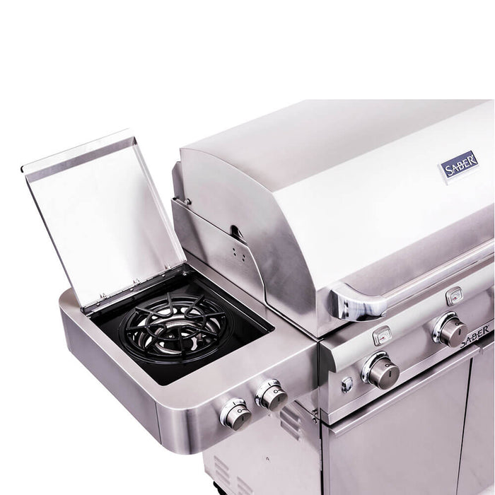 Saber 670 40" 4 - Burner Infrared Propane Gas Grill With Side Burner - Great Backyard Place