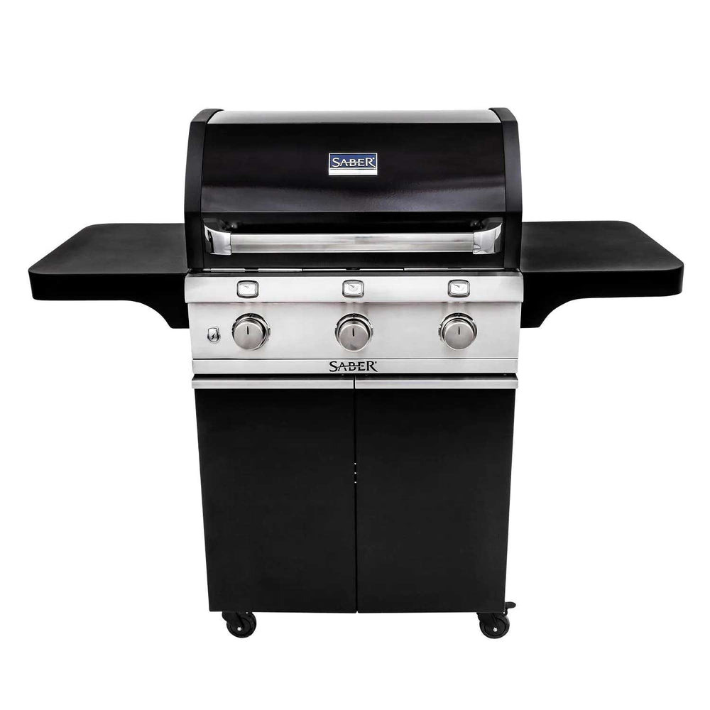 Saber Deluxe Black 3 - Burner Infrared Propane Gas Grill - Great Backyard Place
